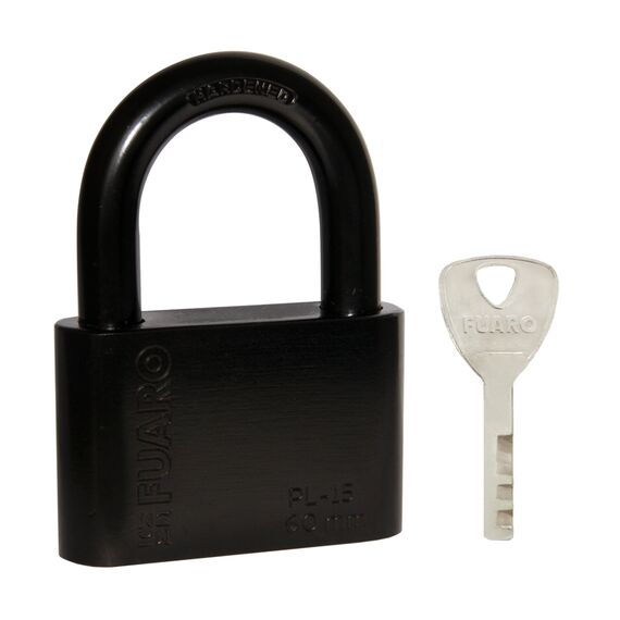 Замок Fuaro (Фуаро) навесной PL-WEATHER-1560 Black 4 fin key ( PL-15-60) диск. /блистер