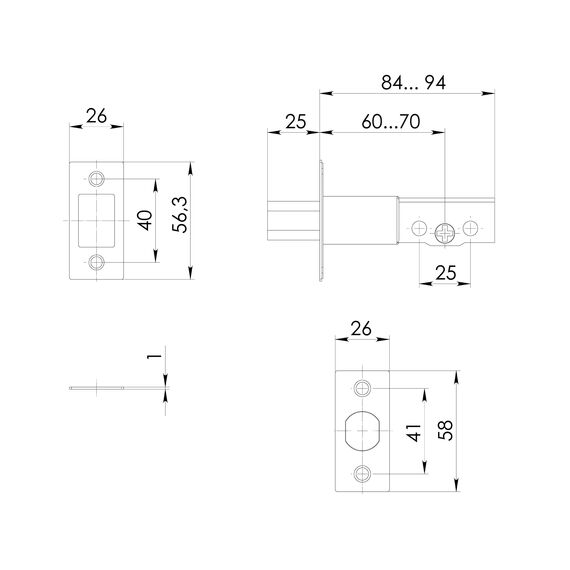 Замок Ajax (Аякс) врезной DK.001 ET BL черный