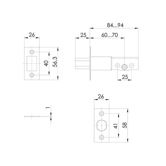 Замок Ajax (Аякс) врезной DK.002 BK BL черный