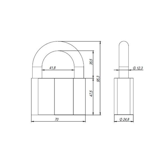 Замок Ajax (Аякс) навесной PD-4080 (PD-40-80) 3 fin key /коробка