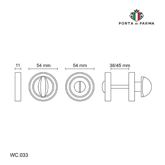 WC фиксатор поворотный PORTA DI PARMA WC.033 Матовый кофе WC.033.11