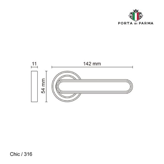 Дверная ручка на розетке PORTA DI PARMA Chic Матовый кофе 316.11