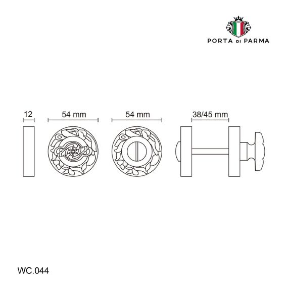 WC фиксатор поворотный PORTA DI PARMA WC.044 Матовый кофе WC.044.11