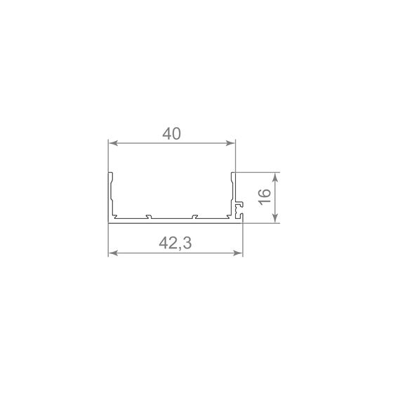 Крышка вертикальная под щетку SLD.Scope 43/16/3200 cover BL (3,2 м) (58087)