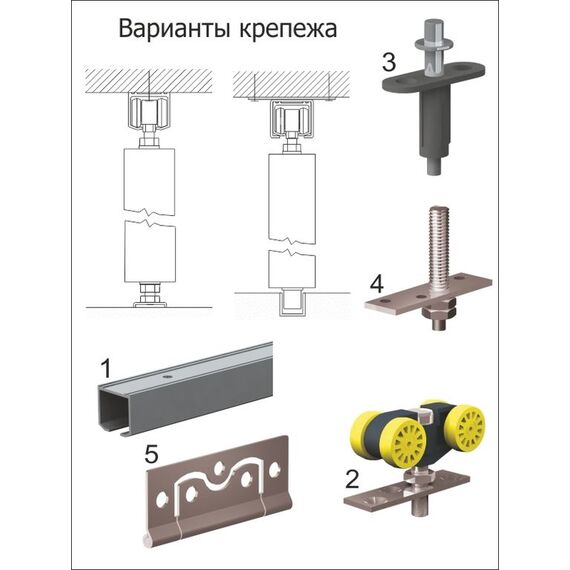 К-т фурнитуры к скл.двери HERKULES PLUS HP2/40/150