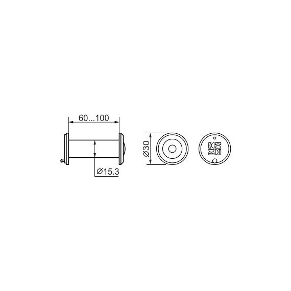 DVZ2, Глазок дверной, 16/200/60x100 (оптика пластик, угол обзора 200) CP Хром Fuaro (Фуаро)
