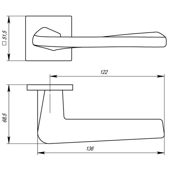 Ручка раздельная TORSO USS BL-26 Черный