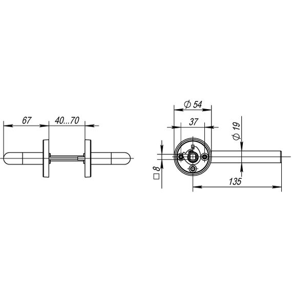 Ручка раздельная R.DSS304-0201/19 (DSS-0201/19) INOX 304 Fuaro (Фуаро)