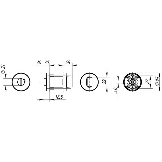 Ручка поворотная BK6.R.DSS304-02 (DSS-02-BK6) INOX 304 Fuaro (Фуаро)
