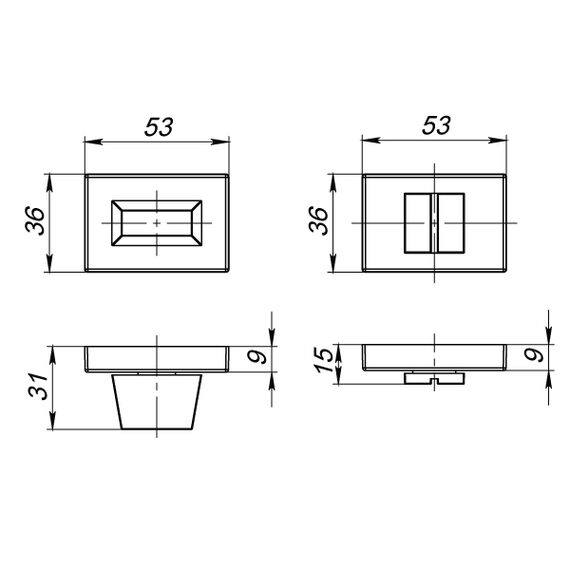 Ручка поворотная (Armadillo URBAN CAVE) WC-BOLT BK6 UCS BL-26 Черный