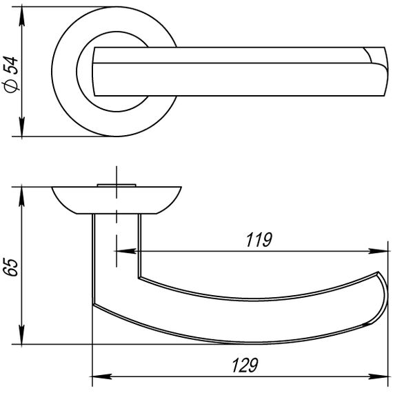 Ручка Fuaro (Фуаро) раздельная R.AR54.ALFA (ALFA AR) 140mm CP-8 хром