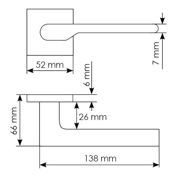 DIY MH-53-S6 BL ручка на квадратной накладке Цвет - Черный