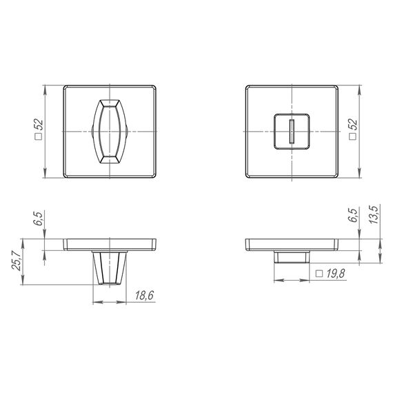 Ручка поворотная BK6.K.SL52 (BK6 SL) SSG-39 сатинированное золото Fuaro (Фуаро)