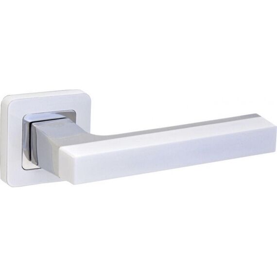 Ручка дверная LD 491 WH/CP (белый/хром) (LAREDO)