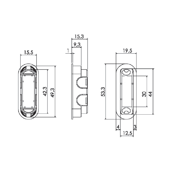 Защелка магнитная M1895-U IB итальянская бронза