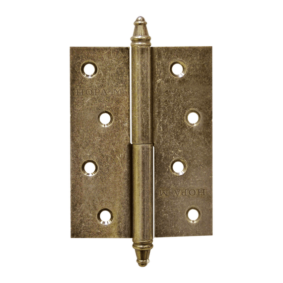 Петля стальная 610 - 4" (пок. застаренная бронза) Левая (100х75х2,5) "НОРА-М"